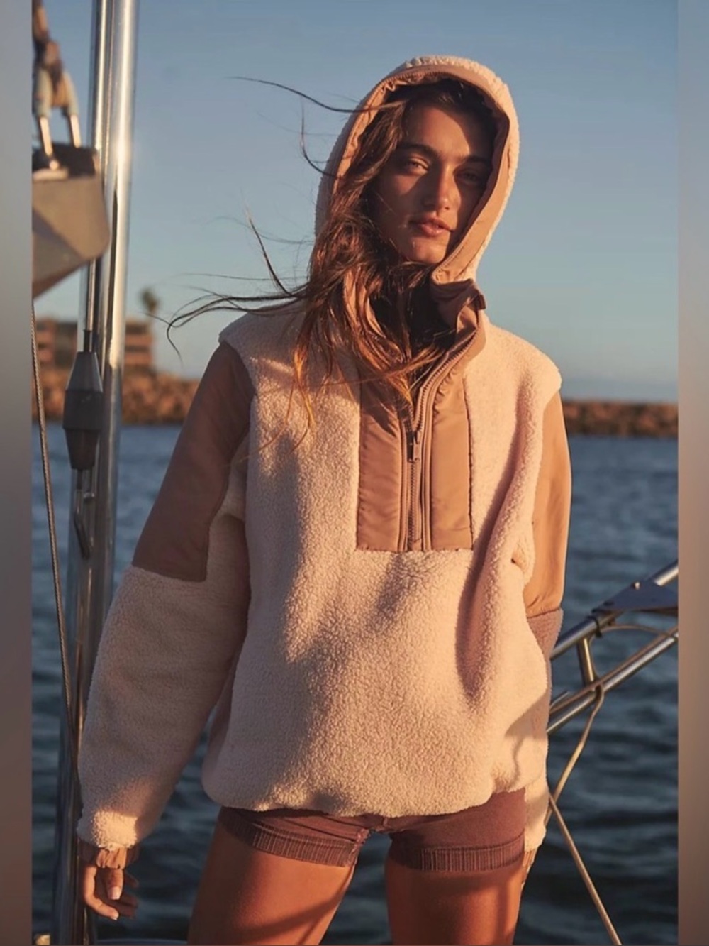 Free People Movement Lead the Pack fleece jacket vanilla chai